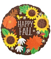 18" Happy Fall Sunflowers Foil Balloon