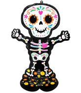 52" Airloonz Consumer Inflatable Day of the Dead Standing Skeleton Foil Balloon