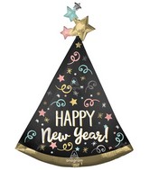 36" SuperShape Confetti Satin New Year Foil Balloon
