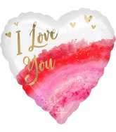 28" Jumbo Geode Watercolor Love Foil Balloon