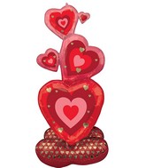 55" Airloonz Consumer Inflatable Stacking Hearts Foil Balloon