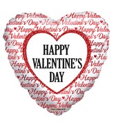 17" Happy Valentine's Day Red And White Foil Balloon