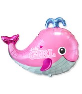 26" Baby Whale Girl Foil Balloon