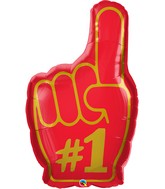 37" Shape #1 Finger Foil Balloon Packaged