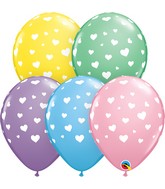 11" Latex Balloons Pastel Assorted (50 Per Bag) Random Hearts-A-Rnd