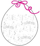 18" Stuffing Balloons (25 Per Bag) Decomex Clear I LOVE YOU with WHITE INK