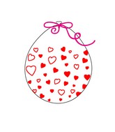 18" Stuffing Balloons (25 Per Bag) Decomex Clear HEART with RED INK
