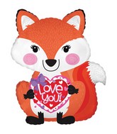 22" Love You Fox Foil Balloon