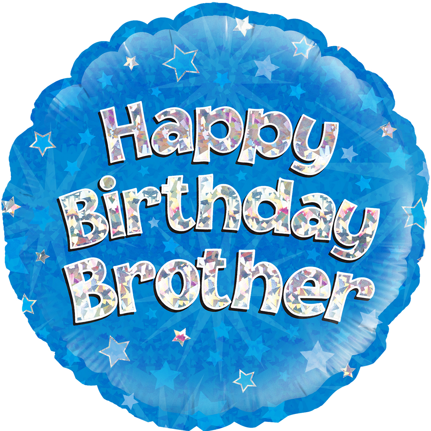18 Happy Birthday Brother Holographic Oaktree Foil Balloon Bargain