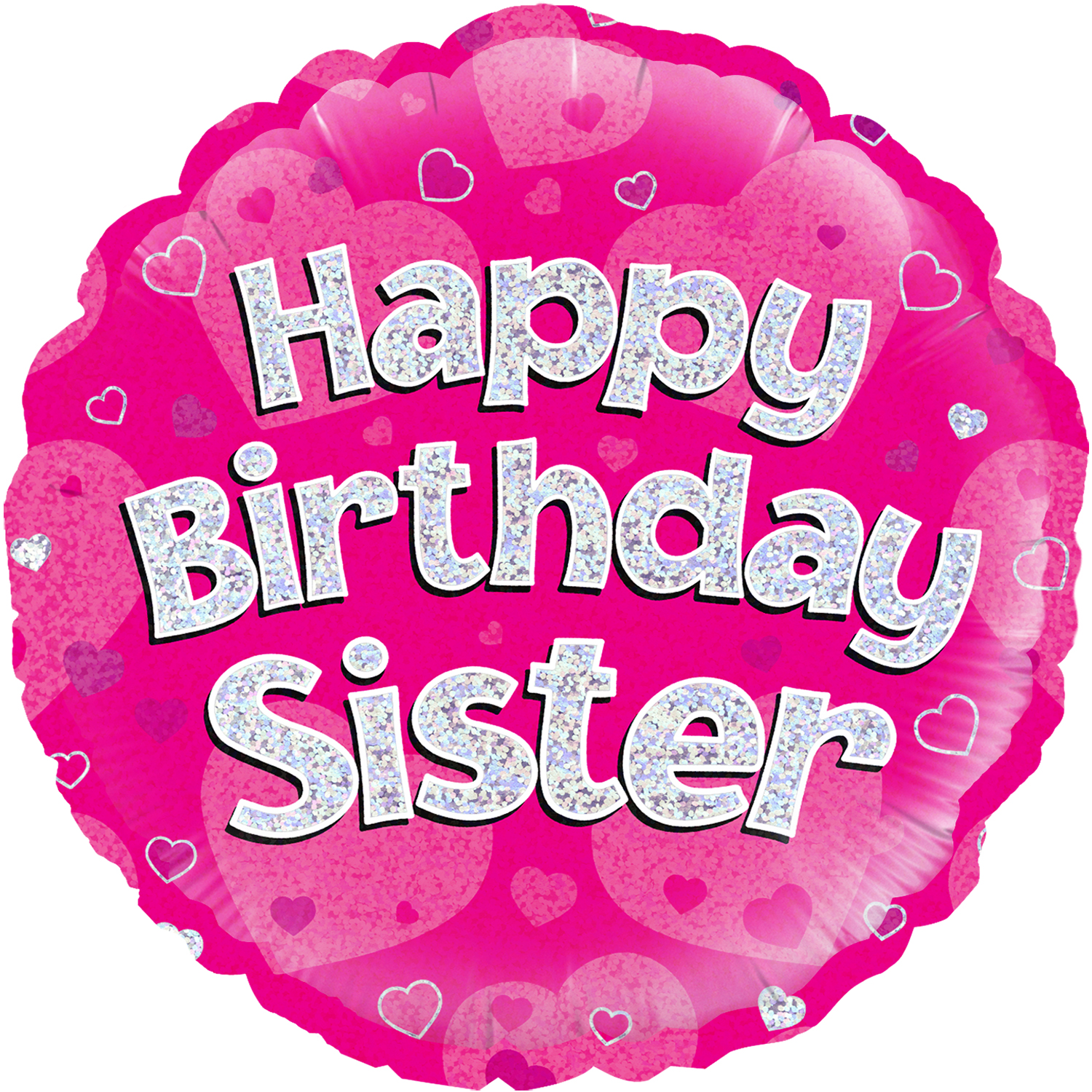 18" Happy Birthday Sister Holographic Oaktree Foil Balloon