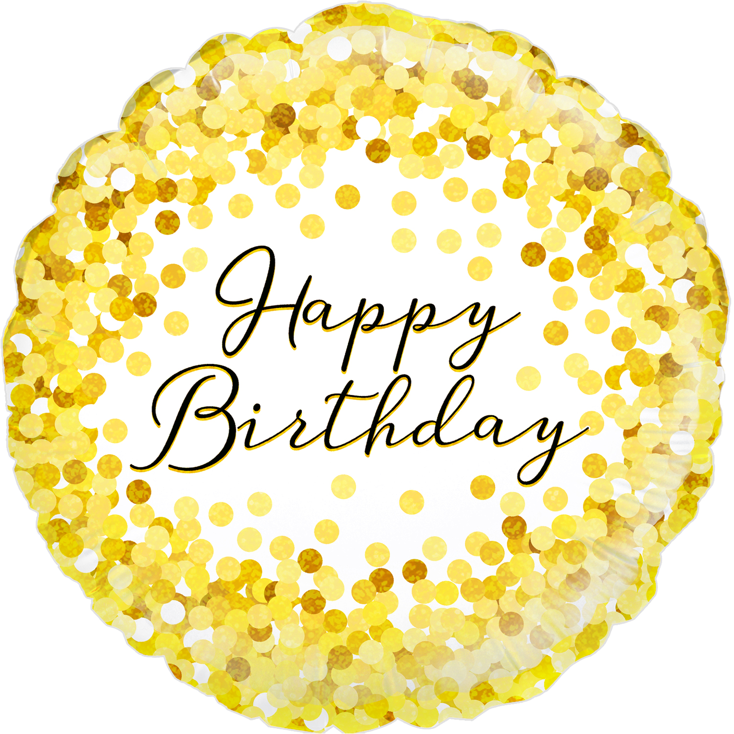 18" Gold Sparkle Birthday Holographic Oaktree Foil Balloon