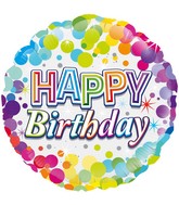 18" Colourful Confetti Birthday Oaktree Foil Balloon