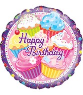 18" Cupcake Birthday Oaktree Foil Balloon