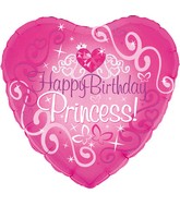 18" Happy Birthday Princess Oaktree Foil Balloon