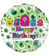 18" Monsters Birthday Oaktree Foil Balloon