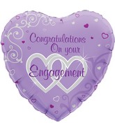 18" Congratulations On Your Engagement Oaktree Foil Balloon
