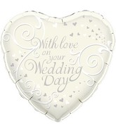 18" With Love On Your Wedding Day Oaktree Foil Balloon