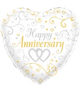 18" Happy Anniversary Oaktree Foil Balloon