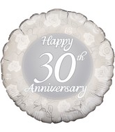 18" Happy 30th Anniversary Oaktree Foil Balloon