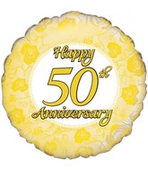 18" Happy 50th Anniversary Oaktree Foil Balloon