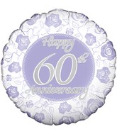 18" Happy 60th Anniversary Oaktree Foil Balloon