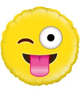 18" Crazy Emoji Oaktree Foil Balloon