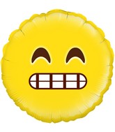 18" Grin Emoji Oaktree Foil Balloon