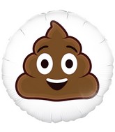 18" Smiling Poop Emoji Oaktree Foil Balloon