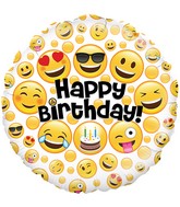 18" Birthday Emoji Oaktree Foil Balloon