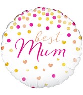 18" Best Mum Holographic Oaktree Foil Balloon