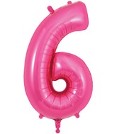 34" Number 6 Pink Oaktree Foil Balloon