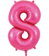 34" Number 8 Pink Oaktree Foil Balloon