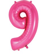 34" Number 9 Pink Oaktree Foil Balloon