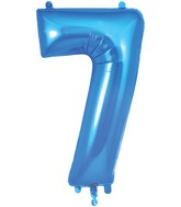34" Number 7 Blue Oaktree Foil Balloon