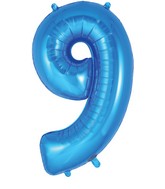 34" Number 9 Blue Oaktree Foil Balloon