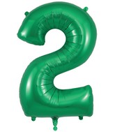 34" Number 2 Green Oaktree Foil Balloon