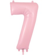 34" Number 7 Matte Pink Oaktree Foil Balloon