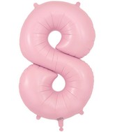 34" Number 8 Matte Pink Oaktree Foil Balloon