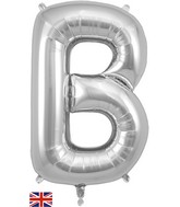 34" Letter B Silver Oaktree Foil Balloon
