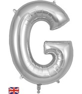 34" Letter G Silver Oaktree Foil Balloon