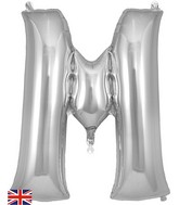 34" Letter M Silver Oaktree Brand Foil Balloon