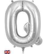 34" Letter Q Silver Oaktree Brand Foil Balloon