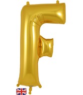 34" Letter F Gold Oaktree Brand Foil Balloon