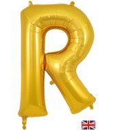 34" Letter R Gold Oaktree Brand Foil Balloon