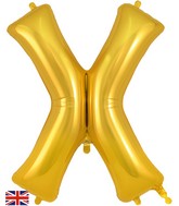 34" Letter X Gold Oaktree Foil Balloon