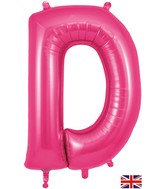34" Letter D Pink Oaktree Brand Foil Balloon