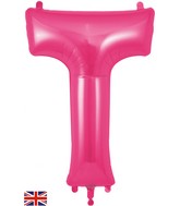 34" Letter T Pink Oaktree Brand Foil Balloon