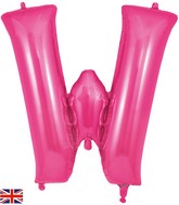 34" Letter W Pink Oaktree Brand Foil Balloon