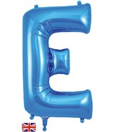 34" Letter E Blue Oaktree Brand Foil Balloon
