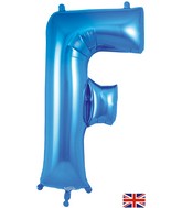 34" Letter F Blue Oaktree Foil Balloon